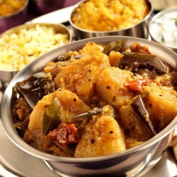 Aloo Baingan (potato and aubergine) curry