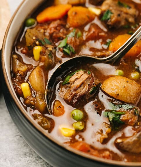 Hearty beef and vegetable soup