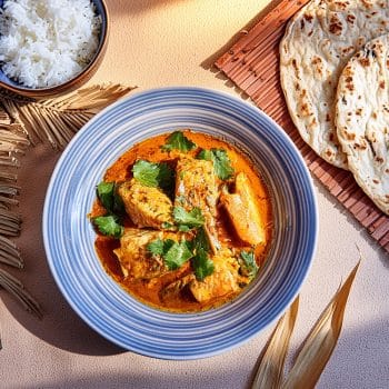 Cod curry with tamarind and curry leaves