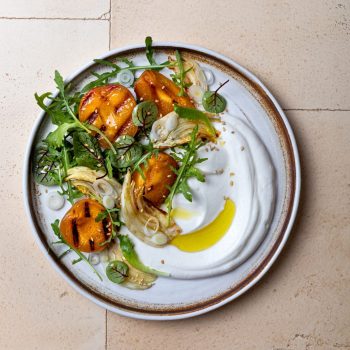 Fennel Apricot Grilled Barbecue Salad with Labneh